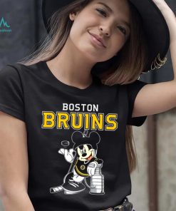 Mickey Boston Bruins With The Stanley Cup Hockey NHL T Shirt
