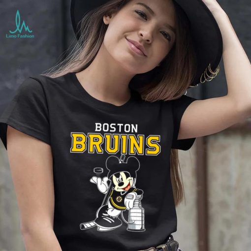 Mickey Boston Bruins With The Stanley Cup Hockey NHL T Shirt