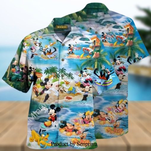 Mickey Minnie Mouse Donald Daisy Duck Pluto Dog Disney Chill At The Beach Full Printing Hawaiian Shirt