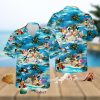 Mickey Minnie Mouse Donald Daisy Duck Goofy Dog Disney White Hibiscus Aloha Full Printing Hawaiian Shirt