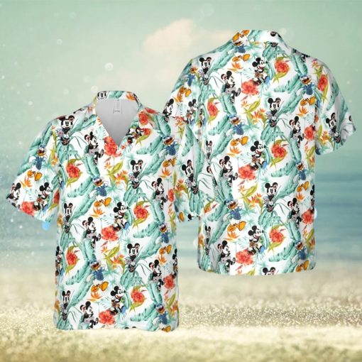 Mickey Minnie Mouse Donald Duck At The Beach Full Printing Hawaiian Shirt