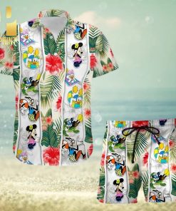 Mickey Mouse And Friends Disney Cartoon Graphics Full Printing Combo Aloha Hawaiian Shirt And Beach Shorts