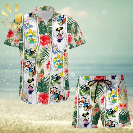 Mickey Mouse And Friends Disney Cartoon Graphics Full Printing Combo Aloha Hawaiian Shirt And Beach Shorts