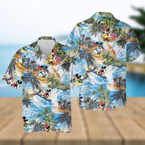 Mickey Mouse And Friends On Summer Beach Trip Full Printing Hawaiian Shirt