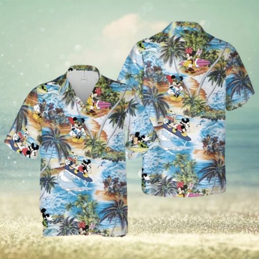 Mickey Mouse And Friends On Summer Beach Trip Full Printing Hawaiian Shirt