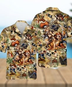 Mickey Mouse And Friends Pirates Of The Caribbean Full Printing Hawaiian Shirt