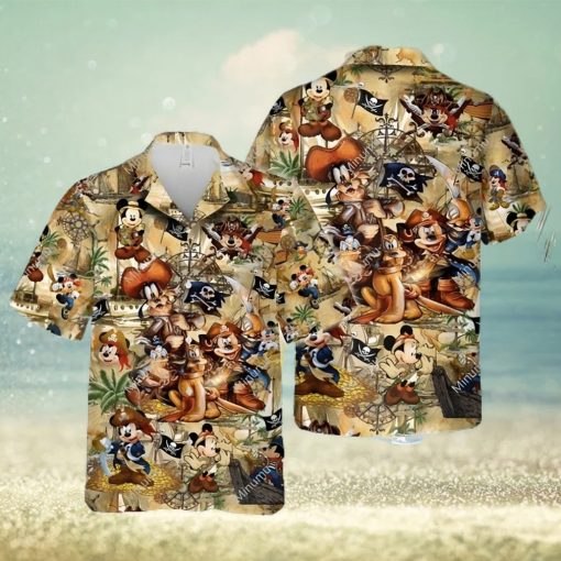 Mickey Mouse And Friends Pirates Of The Caribbean Full Printing Hawaiian Shirt