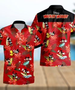 Mickey Mouse Costume Disney Full Printing Hawaiian Shirt – Red