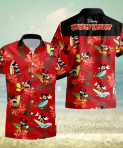 Mickey Mouse Costume Disney Full Printing Hawaiian Shirt – Red