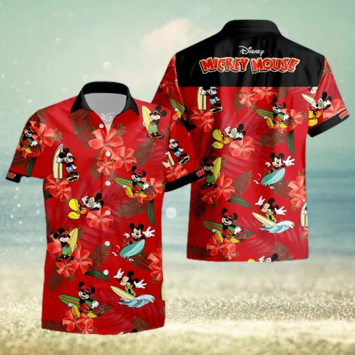 Mickey Mouse Costume Disney Full Printing Hawaiian Shirt – Red