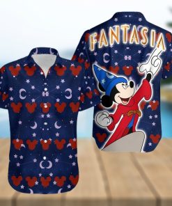 Mickey Mouse Disney Ear Pattern Fantasia Full Printing Hawaiian Shirt