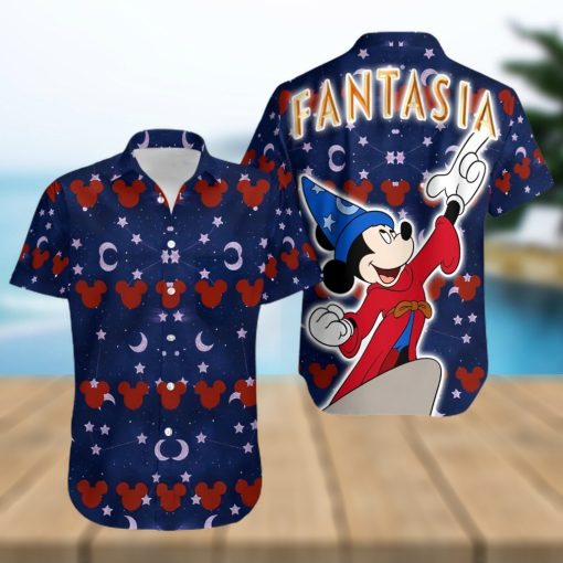 Mickey Mouse Disney Ear Pattern Fantasia Full Printing Hawaiian Shirt