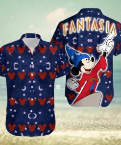 Mickey Mouse Disney Ear Pattern Fantasia Full Printing Hawaiian Shirt