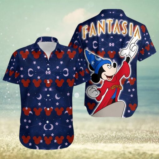 Mickey Mouse Disney Ear Pattern Fantasia Full Printing Hawaiian Shirt