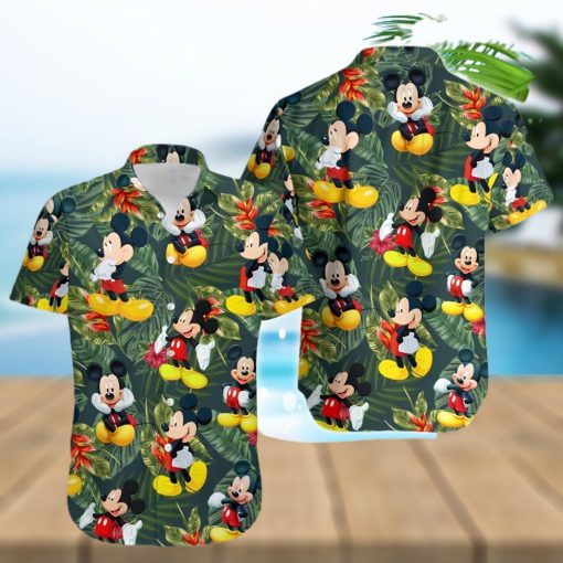 Mickey Mouse Disney Hibiscus Tropical Forest Full Printing Hawaiian Shirt