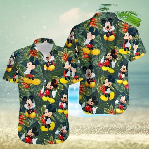 Mickey Mouse Disney Hibiscus Tropical Forest Full Printing Hawaiian Shirt