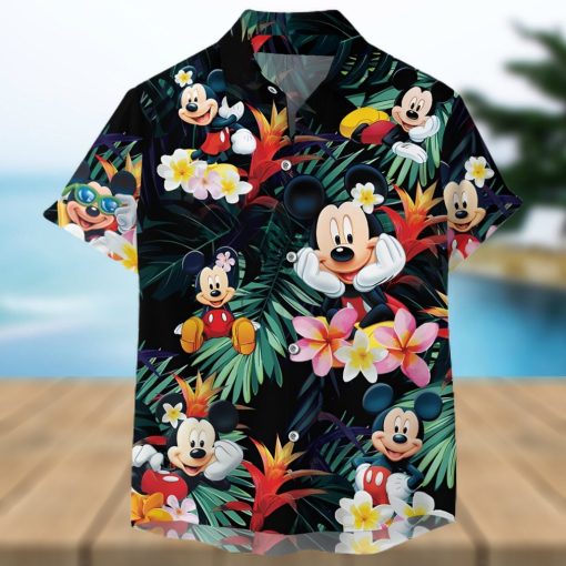 Mickey Mouse Disney Lost In The Tropical Forest Full Printing Combo Hawaiian Shirt And Beach Shorts