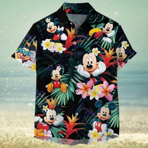 Mickey Mouse Disney Lost In The Tropical Forest Full Printing Combo Hawaiian Shirt And Beach Shorts