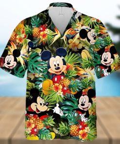 Mickey Mouse Disney Pineapple Hibiscus Full Printing Hawaiian Shirt