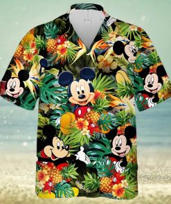 Mickey Mouse Disney Pineapple Hibiscus Full Printing Hawaiian Shirt