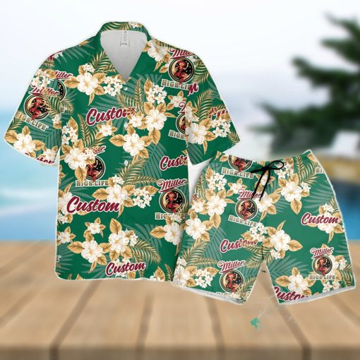 Miller High Life Hawaiian Shirt Flowers Pattern Personalized Gift Men And Women