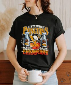 Mitchell and Ness Pittsburgh Penguins back 2 back Stanley Cup Champions 1991 1992 retro shirt