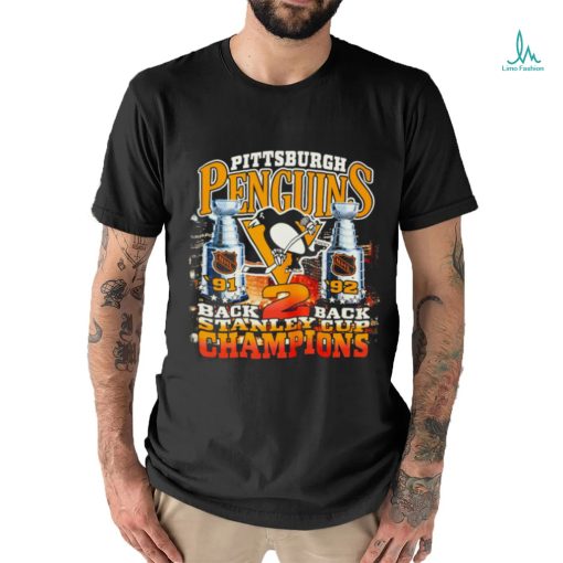 Mitchell and Ness Pittsburgh Penguins back 2 back Stanley Cup Champions 1991 1992 retro shirt