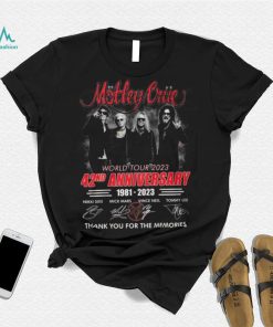 Motley Crue World Tour 2023 42nd Anniversary 1981 – 2023 Thank You For The Memories T Shirt, hoodie, sweater, long sleeve and tank top Motley Crue World Tour 2023 42nd Anniversary 1981 – 2023 Thank You For The Memories T Shirt