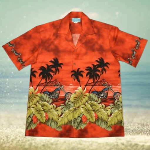 Motorcycle Orange High Quality Hawaiian Shirt