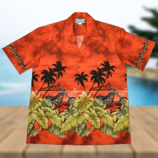 Motorcycle Orange High Quality Hawaiian Shirt