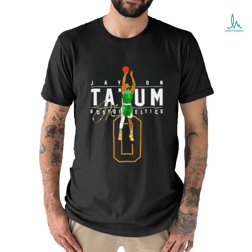 Jayson Tatum Boston Celtics 0 Golden Signature T-shirt NBA 