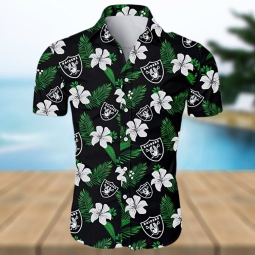 NEW FASHION 2023 Las Vegas Raiders Hawaiian Shirt Tropical Flower summer