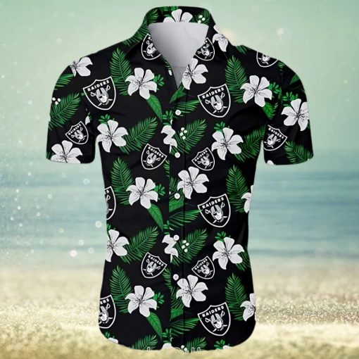 NEW FASHION 2023 Las Vegas Raiders Hawaiian Shirt Tropical Flower summer