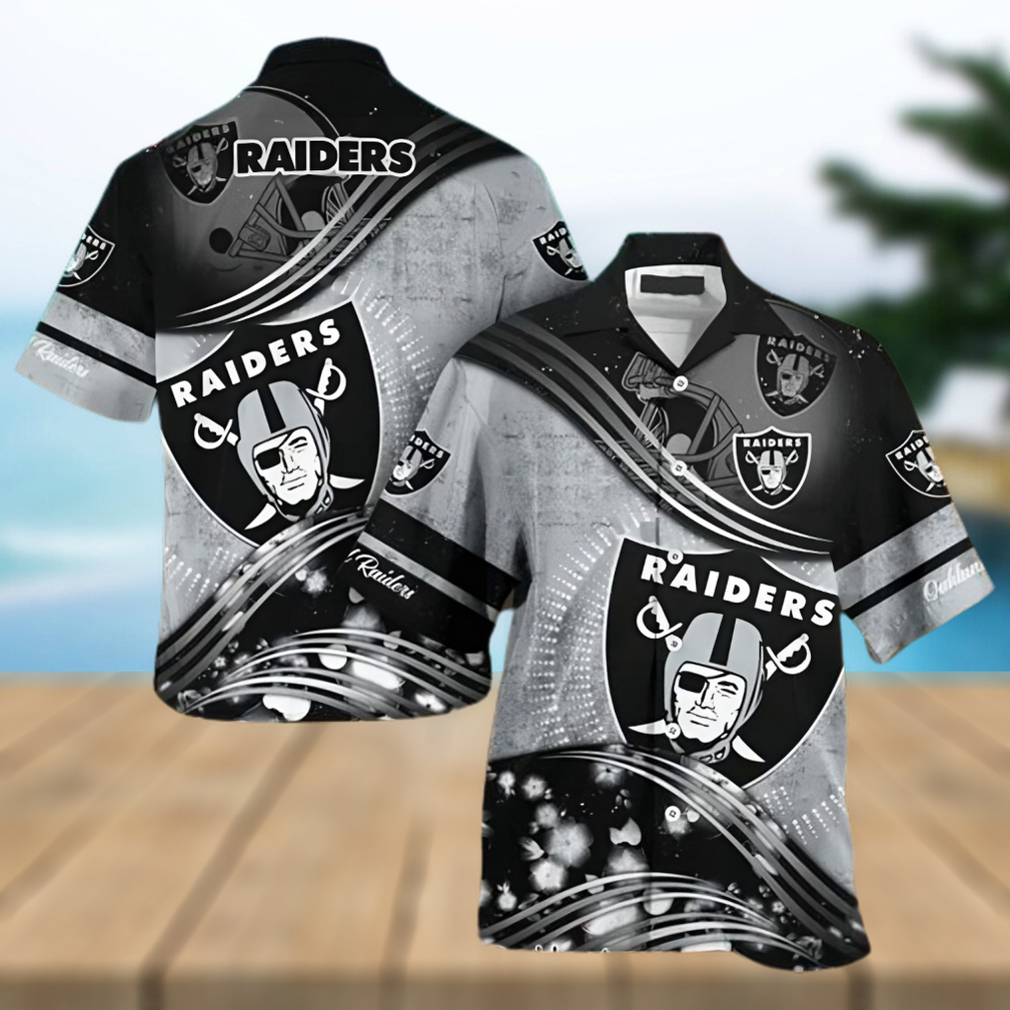 Oakland Raiders Nfl Custom Hawaiian Shirt Short T Shirt Hawaiian Pattern  Print - Limotees