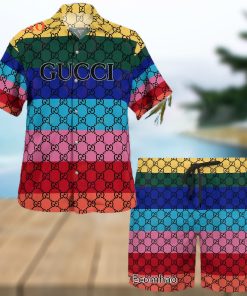 NEW Gucci Full Color Hawaiian Shirt & Beach Shorts