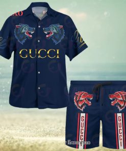 NEW Gucci Wolves Hawaiian Shirt & Beach Shorts