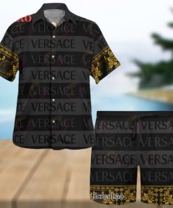 NEW Versace Black Color Hawaiian Shirt & Beach Shorts