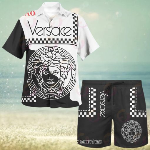 NEW Versace Black White Hot Summer 2023 Hawaiian Shirt & Beach Shorts