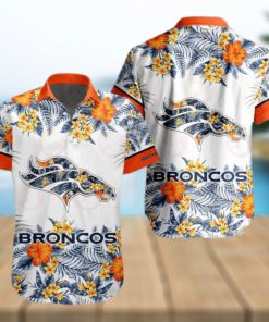 NFL Denver Broncos Special Hawaiian Design With Flowers And Big Logo Button Shirt