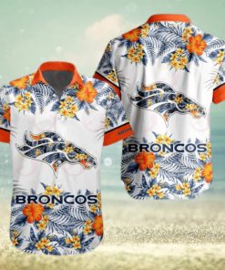 NFL Denver Broncos Special Hawaiian Design With Flowers And Big Logo Button Shirt