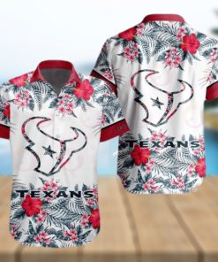 NFL Houston Texans Special Hawaiian Design With Flowers And Big Logo Button Shirt