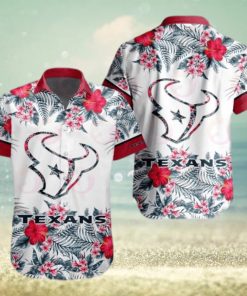 NFL Houston Texans Special Hawaiian Design With Flowers And Big Logo Button Shirt