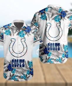 NFL Indianapolis Colts Special Hawaiian Design With Flowers And Big Logo Button Shirt