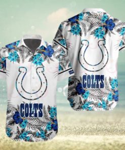 NFL Indianapolis Colts Special Hawaiian Design With Flowers And Big Logo Button Shirt