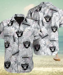 NFL Las Vegas Raiders Special Hawaiian Tropical Leaves Design Button Shirt