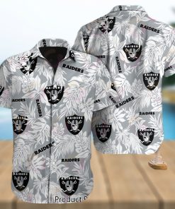 NFL Las Vegas Raiders Special Hawaiian Tropical Leaves Design Button Shirt