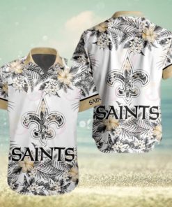 NFL New Orleans Saints Special Hawaiian Design With Flowers And Big Logo Button Shirt