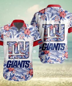 NFL New York Giants Special Hawaiian Design With Flowers And Big Logo Button Shirt