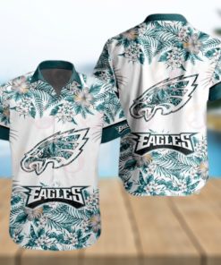 NFL Philadelphia Eagles Special Hawaiian Design With Flowers And Big Logo Button Shirt