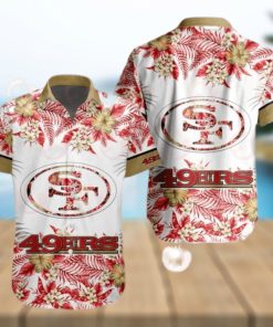 NFL San Francisco 49ers Special Hawaiian Design With Flowers And Big Logo Button Shirt